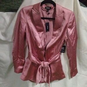Express Women's Blush Satin Blazer